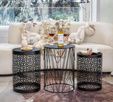 HFHOME Set of 3 Heavy-Duty Round End Table, Side Table, Coffee Table for Indoor Multifunctional Use - Photo 3