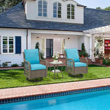 GAOMON 3 Pieces Outdoor Swivel Rocker Chair Set of 2 with Small Side Table, 360-Degree Swivel Rocking Chair - Photo 4