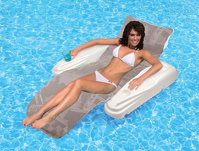 Poolmaster Larson Taupe Adjustable Floating Chaise Lounge - Photo 4