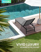 Outdoor Lounge Chairs Set of 3, Aluminum Chaise Lounge Chairs with 5-Position Recliner, Patio Lounge Chair for Backyard - Photo 2