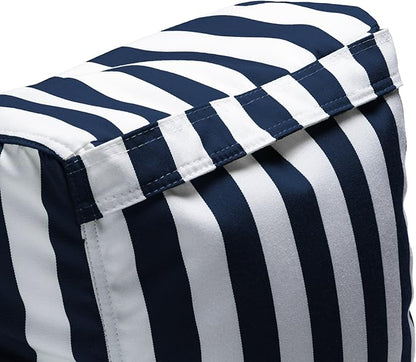 Jaxx Juniper Outdoor Bean Bag Patio Chair & Poolside Lounge, Navy Striped