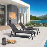 PURPLE LEAF 6-Piece Outdoor Chaise Lounge Oversized Pool Lounge Chairs with Easy-to-Move Wheels and Adjustable Backrest - Photo 9