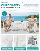 SERWALL Outdoor Rocking Chairs Set of 2 with Side Table, All-Weather HDPE 3 Piece Patio Furniture Set - Photo 4