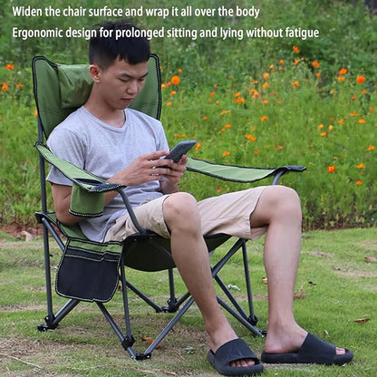 Generic Lounge Chair Adjustable Position Folding Camping Cot, Outdoor Lounger Folding Outdoor Recliner Patio Lounge Chair Headrest