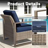 Patio Metal Wicker Chairs Set of 2 - Photo 3