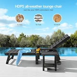 ONBRILL Patio Chaise Lounge Set of 2, Outdoor Lounge Chairs with 5-Level Adjustable Backrest, CupHolder, No Fade - Photo 6