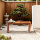 ERGOMASTER Wooden Outdoor Bench Set of 1, 2-Person Patio Backless Garden Benches - Photo 8