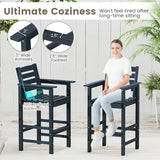 Tangkula Patio Adirondack Chairs Set of 2, HDPE Bar Height Chair with Wide Armrests & Footrest - Photo 7
