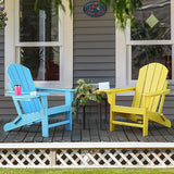 Adirondack Chair, HDPE Folding Adirondack Chair with Multifunctional Cup Holder - Photo 2