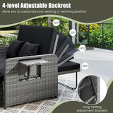 Tangkula Patio Rattan Daybed with 4-Level Adjustable Backrest - Photo 4