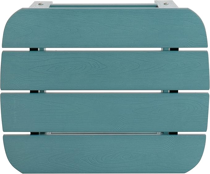 Flash Furniture Charlestown Tiered Commercial Poly Resin Adirondack Side Table - Sea Foam - All-Weather - Indoor/Outdoor