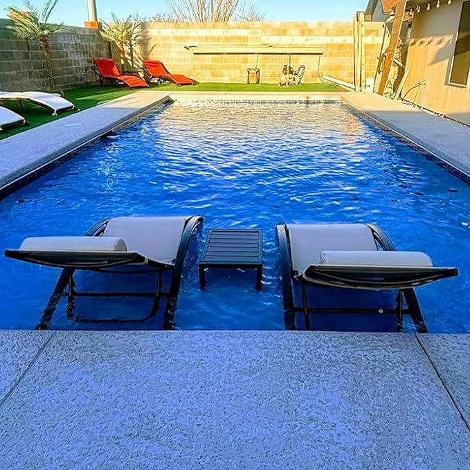 PURPLE LEAF Patio Chaise Lounge Set of 3 Outdoor Lounge Chair Beach Pool Sunbathing Lawn Lounger Recliner Chiar Outside - Photo 1