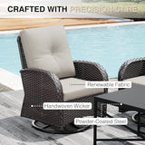 Joyside Wicker Patio Furniture Set, 5 Piece Outdoor Furniture Set with Thickened Cushions, High Back, Deep Seating - Photo 8