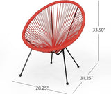 Christopher Knight Home Outdoor Hammock Weave Chair with Steel Frame (Set of 2) - Orange and Black Finish - Photo 3