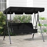 Outsunny 3-Seat Outdoor Patio Swing Chair with Removable Cushion, Steel Frame Stand and Adjustable Tilt Canopy for Patio - Photo 8