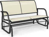 Patio Outdoor Glider Bench, High Backrest and Breathable Mesh Fabric, Yard Porch Loveseat, Outside Rocking Swing Chair - Photo 1