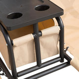 Outsunny 2-Seat Patio Swing Chair, Outdoor Canopy Swing Glider with Pivot Storage Table, Cup Holder, Adjustable Shade - Photo 9