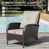 Joyside Wicker Patio Chairs, 3 Piece Rattan Outdoor Furniture with Thickened Cushions, High Back, Deep Seating - Photo 4