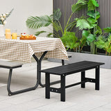Giantex 2-Pack Outdoor Bench Seat - Backless Patio Garden Bench, 47” Weatherproof Outside Chair with Slatted Seat - Photo 4