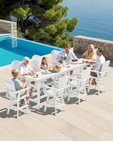 SERWALL 5-Piece Swivel Adirondack Bar Set, HDPE Swivel Bar Height Chairs Set of 4 with Bar Table - Photo 7