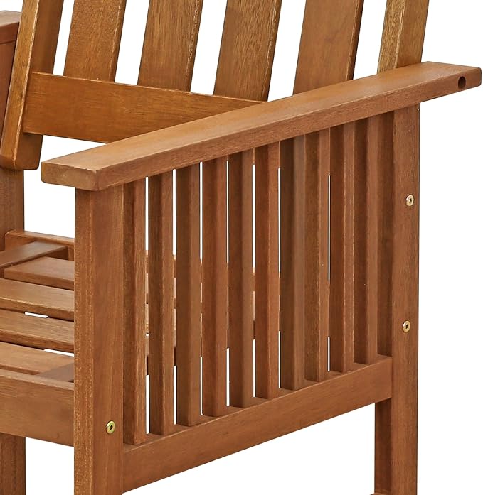 Furinno FG17318 Tioman Outdoor Hardwood Patio Furniture Armchair with Cushion Armchair with Cushion, 1 Arm Chair, Natural