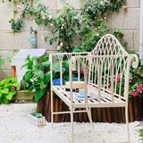 51" Outdoor Patio Bench, Garden Metal Bench with Backrest & Armrests, Durable Iron Art Park Seating for Garden - Photo 4