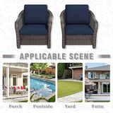 Outdoor Wicker Chair Set of 2, All-Weather Use Patio Rattan Chair with Seat and Back Cushion, Ideal for Porch, Backyard - Photo 7