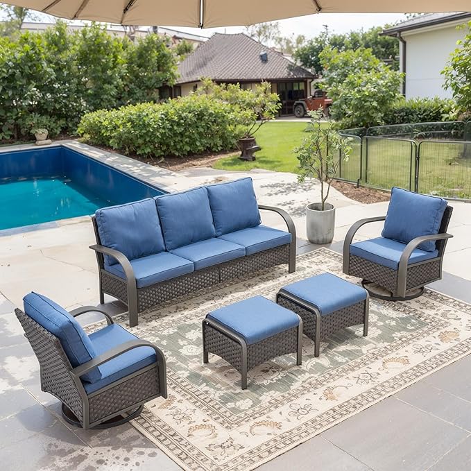 Belord Outdoor Swivel Rocker Patio Chairs Set of 2 - Photo 7