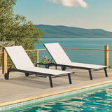 DWVO Outdoor Chaise Lounge Set, 2 Patio Chaise Lounge Chairs with Side Table - Photo 8