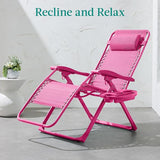 Best Choice Products Adjustable Zero Gravity Chair, Monochromatic Color Folding Patio Recliner w/Side Tray - Photo 4
