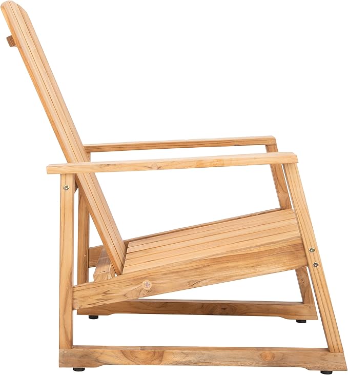 Safavieh Couture Patio San Juan Natural Brazilian Teak Wood Outdoor Adirondack Chair