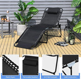 COSTWAY Folding Chaise Lounge Chair, Foldable Pool Lounger with 4-Position Adjustable Backrest - Photo 7
