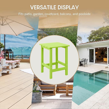 WestinTrends Malibu 3-Pieces Adirondack Chairs Set with Side Table, All Weather Outdoor Seating Plastic Patio Lawn Chair Folding for Outside Porch Deck Backyard, Lime
