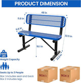 4 Feet Park Benches for Outside, Heavy Duty Patio Garden School Commercial Benches - Photo 3