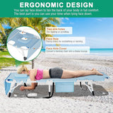 LILYPELLE Folding Chaise Lounge Chair with Mattress, 5 Position Beach Chair with Face Hole - Photo 3