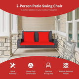 RELAX4LIFE Porch Swing 2-Seat Patio Rattan, Wicker Porch Swings Outdoor W/Two 7.9 Ft Solid Steel Chain - Photo 5