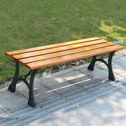 Outdoor Metal Garden Bench, 350lbs Capacity, Weather-Resistant Patio Seating with Backrest, Slatted Design for Porch, Lawn, Balcony, and Patio (B-59 * 15.7 * 15.7")
