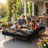 BULEXYARD 51.2" Double Chaise Lounge Outdoor, 2-Person PE Wicker Patio Daybed with Dual 5-Position Adjustable Backrest - Photo 3