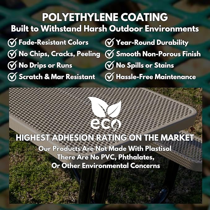 COATEDOUTDOORFURNITURE Heavy-Duty Portable ADA-Compliant Outdoor Picnic Table - Photo 7