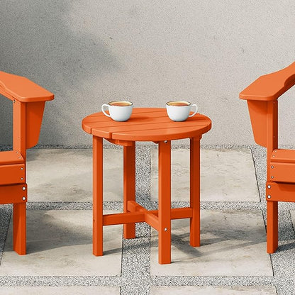 WestinTrends Dylan Adirondack Round Outdoor Side Table, Orange