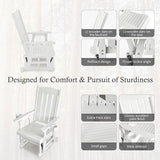 Fortune Candy Wooden Patio Glider for One Person, with High Back and Deep Contoured Seat, Solid Fir Wood - Photo 5