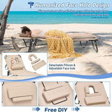 HAPPYGRILL 2PCS Foldable Chaise Lounge Chair with Face Hole & Detachable Pillows - Photo 7