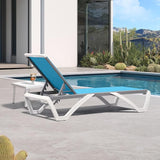 PURPLE LEAF Patio Chaise Lounge Chair Set Outside Aluminum Plastic Stackable Tanning Chairs with Side Table for Pool - Photo 3