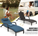 HOMREST Chaise Lounge Chairs Set of 6, PE Rattan Wicker Patio Lounge Chair with Adjustable 5 Position - Photo 6