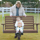 KINGYES Outdoor Hanging Porch Swing Set of 2, Waterproof Swing with Cup Holders for Courtyard & Garden - Photo 7