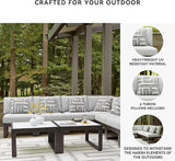 Signature Design by Ashley Beachloft Right-Arm Facing Casual 6-Piece Outdoor Sectional with Cushion and 6 Throw Pillows - Photo 4