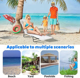 Outdoor Tanning Chair with Pillow, Folding Chaise Lounge Chair with Adjustable Backrest - Photo 7