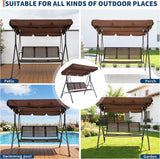 Porch Swing with Adjustable Canopy for Adults 3-Seat Outdoor Waterproof Textilene & Steel Frame Patio Swing Bench for - Photo 7