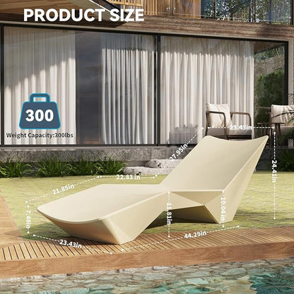 Ergonomic Pool Lounger, Water Chaise with Weight Box, in-Pool Lounge Chair for Shallow Water, Easy Assembly, Waterproof & UV Resistant (Beige)
