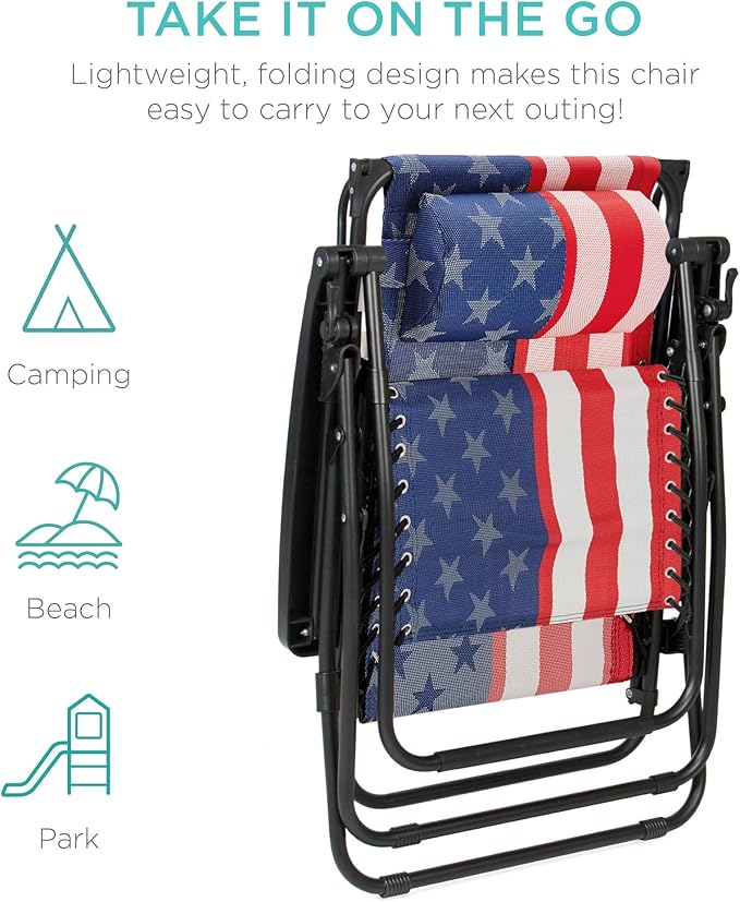 Best Choice Products Folding Zero Gravity Outdoor Recliner Patio Lounge Chair w/Adjustable Canopy Shade, Headrest - Photo 8